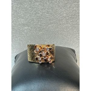 Sonia B. 14KT Yellow & Rose Gold 3D Flower Diamond Ring size 8